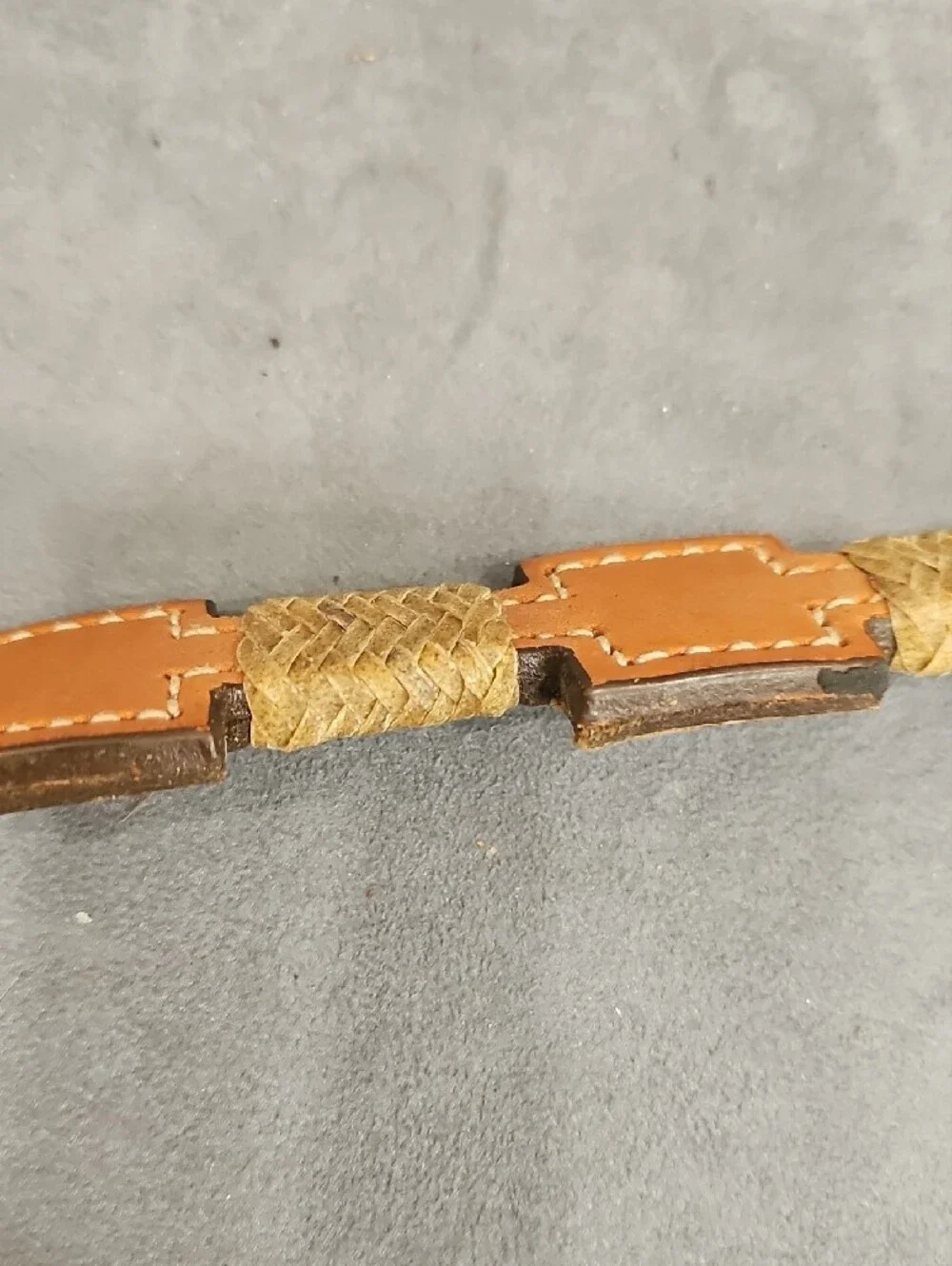 Alamo Saddlery Leather Belt Western Harness Braided Rawhide 36-40 Cowgirl Cowboy